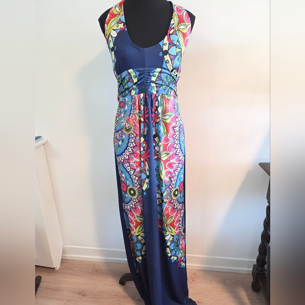Desigual NWT halter maxi dress Sz M - Picture 2 of 10